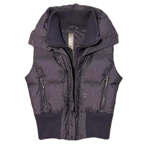 Add Down Goose Down Purple Rhinestone Vest
